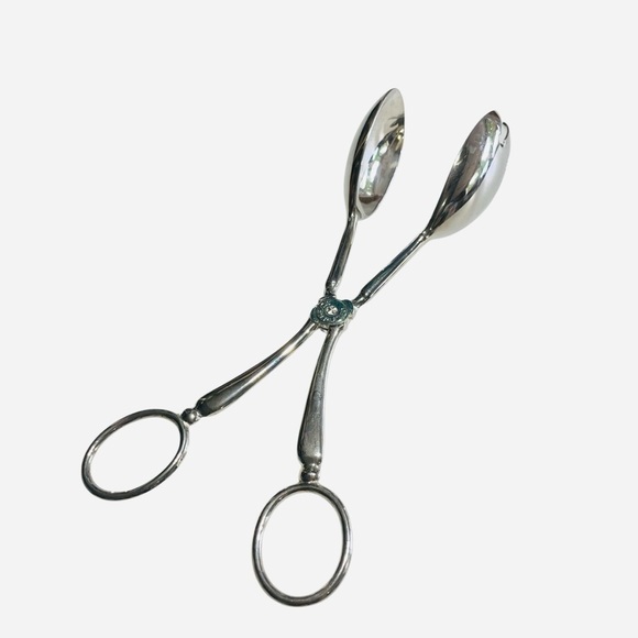 VTG Silver Plate Salad Tongs – Ornate Pastry Server – Elegant Buffet - Picture 2 of 12